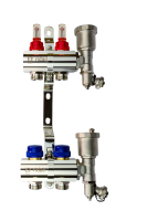 Ridan - 088U0722R - Комплект коллекторов FHF-2RF set с расходомерами, кронштейнами и торцевыми секциями с автоматическими воздухоотводчиками, 2 контура