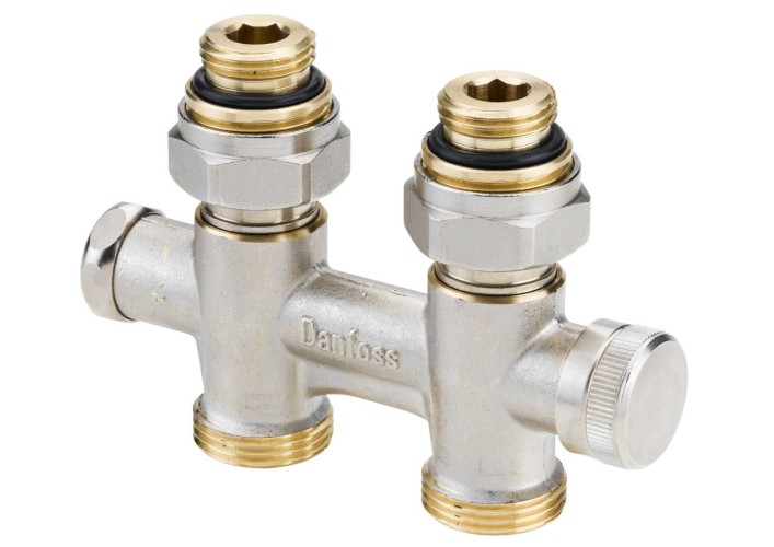 Danfoss - 003L0240 - Клапан запорный прямой с функцией дренажа, с переходниками, G3/4" x G1/2"