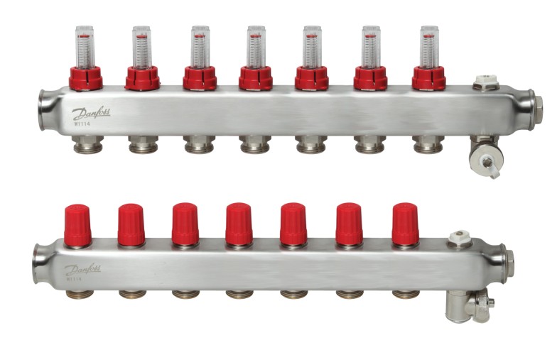 Danfoss - 088U0757 - Коллектор из нержавеющей SSM-F стали с расходомерами, 7 контуров