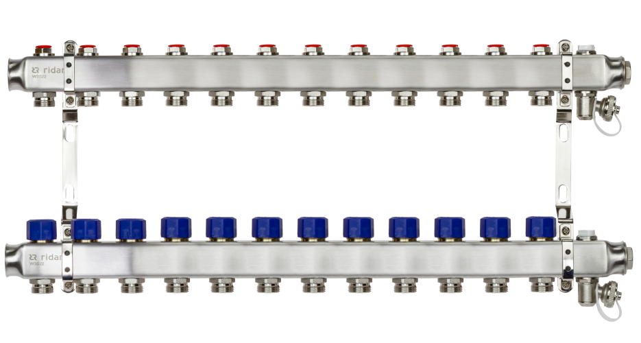 Ridan - 088U0982R - Комплект коллекторов SSM-12R set с кронштейнами, 12 контуров