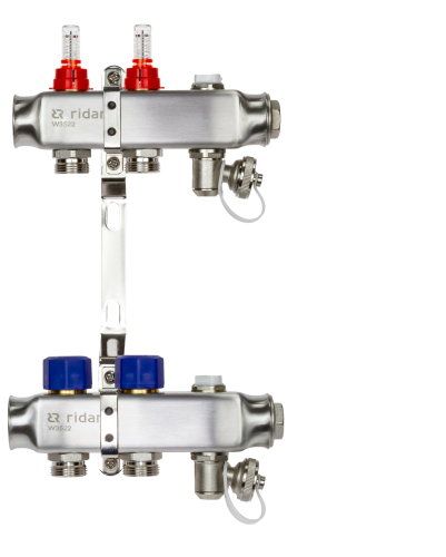 Ridan - 088U0952R - Комплект коллекторов SSM-2RF set с расходомерами и кронштейнами, 2 контура