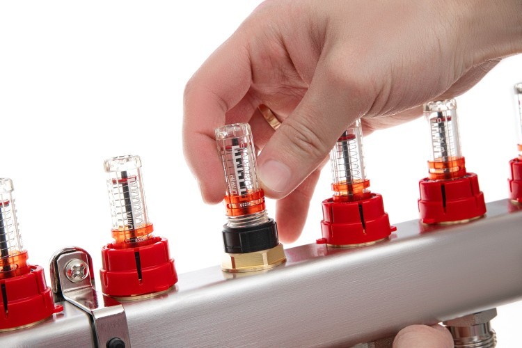 Ridan - 088U0952R - Комплект коллекторов SSM-2RF set с расходомерами и кронштейнами, 2 контура