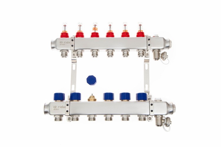 Ridan - 088U0952R - Комплект коллекторов SSM-2RF set с расходомерами и кронштейнами, 2 контура