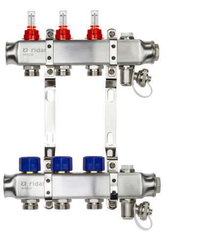 Ridan - 088U0953R - Комплект коллекторов SSM-3RF set с расходомерами и кронштейнами, 3 контура