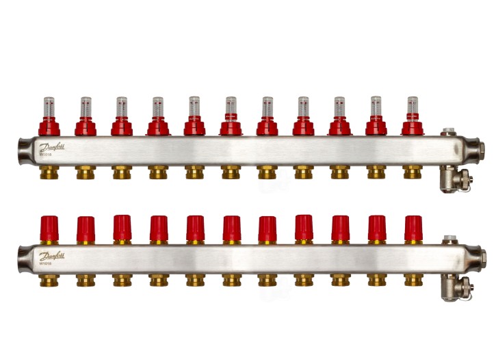 Danfoss - 088U0761 - Коллектор из нержавеющей SSM-F стали с расходомерами, 11 контуров