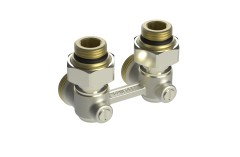 Danfoss - 003L0394  - Клапан запорный RLV-KS угловой, с переходниками, G3/4&quot; x G1/2&quot;