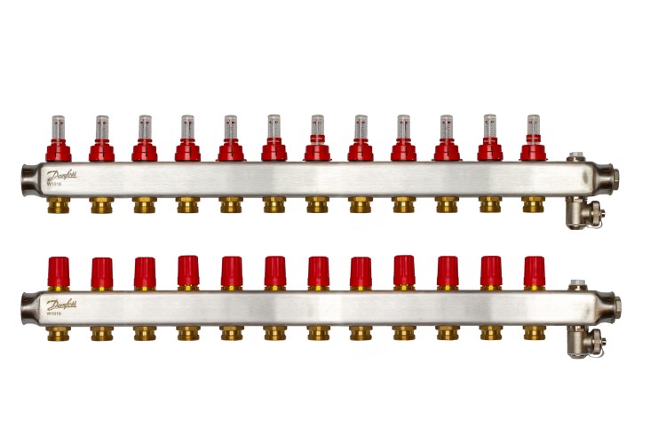 Danfoss - 088U0762 - Коллектор из нержавеющей SSM-F стали с расходомерами, 12 контуров