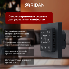 Ридан - 21RT0109R - Терморегулятор Ридан Сlever (Клевер) черный