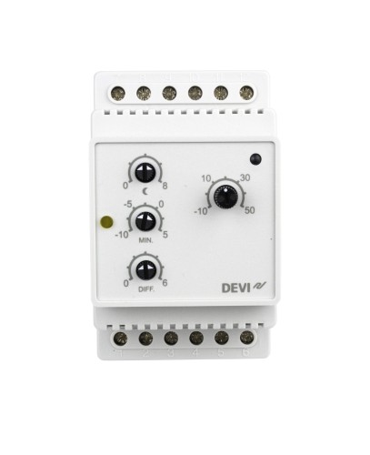 DEVI - 140F1075 - DEVIreg™ D-316 (-10°C-+50°C) на шину DIN, с датчиком на проводе, 16А