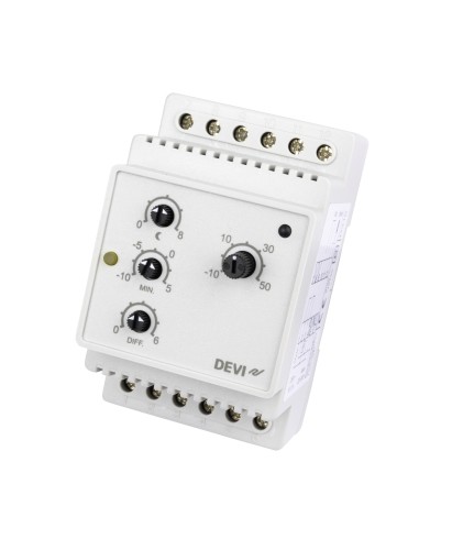 DEVI - 140F1075 - DEVIreg™ D-316 (-10°C-+50°C) на шину DIN, с датчиком на проводе, 16А