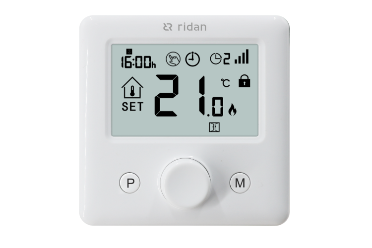 Ridan - 087N6474R - Комнатный термостат накладной на стену RT2000RF + RX1
