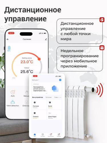 Ridan - 014G2463R - Электронный радиаторный термостат Ridan SmartHeat с автономным питанием