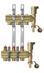 Danfoss - 088U0703 - Комплект коллекторов FHF-3 set с кронштейнами и воздухоотводчиками, 3 контура