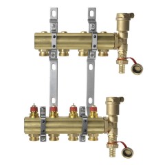 Danfoss - 088U0704 - Комплект коллекторов FHF-4 set с кронштейнами и воздухоотводчиками, 4 контура