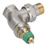 Danfoss - 013G7713 - Клапан RA-DV для двухтрубной насосной системы отопления Угловой, никелированный dy 15