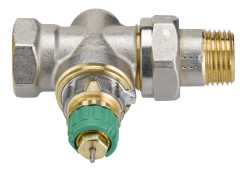 Danfoss - 013G7714 - Клапан RA-DV для двухтрубной насосной системы отопления прямой, никелированный dy 15