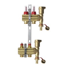 Danfoss - 088U0722 - Комплект коллекторов FHF-2F set с расходомерами, кронштейнами и воздухоотводчиками, 2 контура