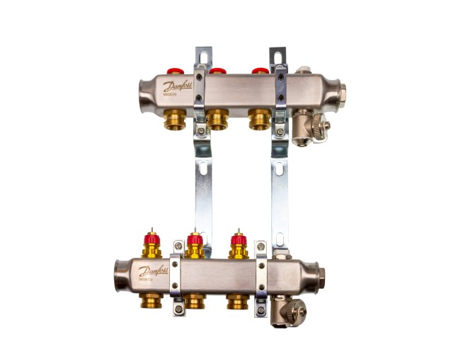 Danfoss - 088U0973 - Комплект коллекторов SSM-3 с кронштейнами для 3 контуров