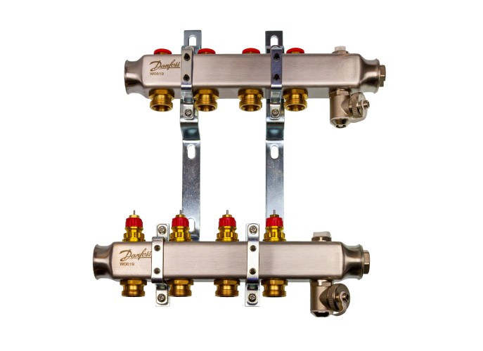 Danfoss - 088U0974 - Комплект коллекторов SSM-4 с кронштейнами для 4 контуров