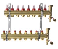 Danfoss - 088U0728 -Комплект коллекторов FHF-8F set с расходомерами, кронштейнами и воздухоотводчиками, 8 контуров