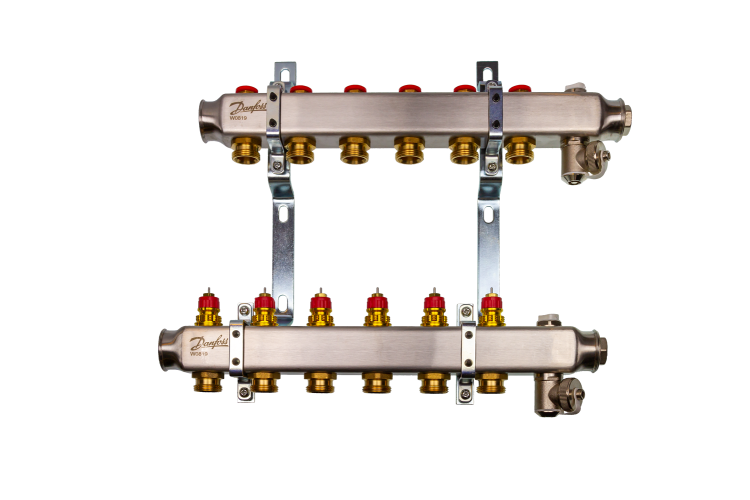 Danfoss - 088U0976 - Комплект коллекторов SSM-6 с кронштейнами для 6 контуров