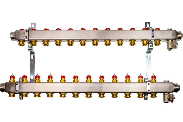 Danfoss - 088U0982 - Комплект коллекторов SSM-12 с кронштейнами для 12 контуров