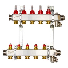 Danfoss - 088U0955 - Комплект коллекторов SSM-5F с расходомерами и кронштейнами, 5 контуров