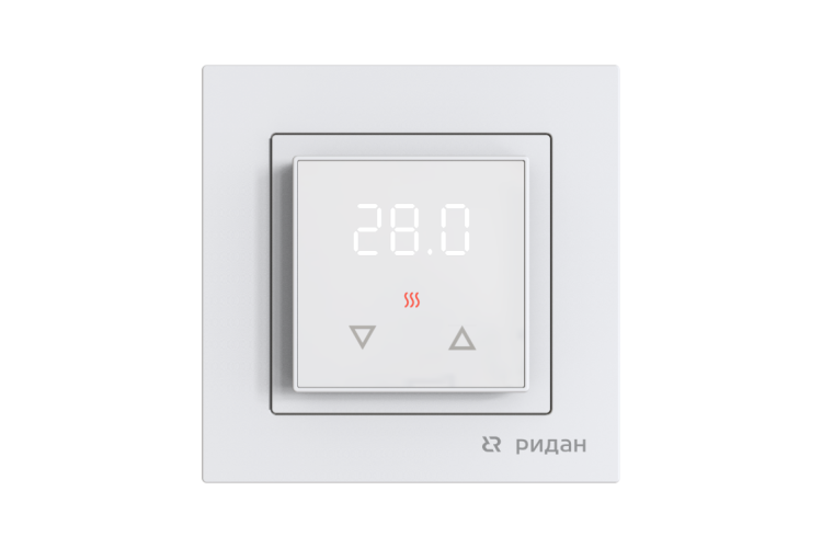 Ридан - 21RT0103R - Терморегулятор Ridan Room, белый, IP 21, размеры 84 x 84 x 50 мм, диапазон регулирования температуры 5...40 °С