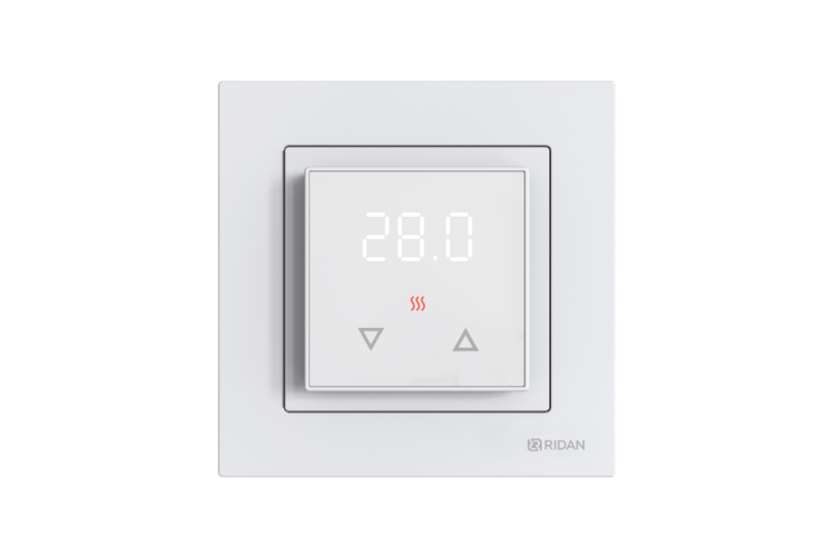 Ридан - 21RT0103R - Терморегулятор Ridan Room, белый, IP 21, размеры 84 x 84 x 50 мм, диапазон регулирования температуры 5...40 °С