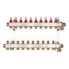 Danfoss - 088U0960 - Комплект коллекторов SSM-10F с расходомерами и кронштейнами, 10 контуров