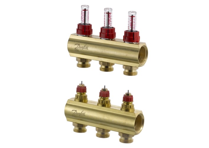 Danfoss - 088U0523 - Коллекторы FHF-3F с расходомерами для 3 контуров