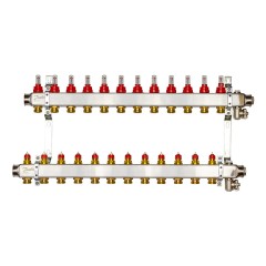 Danfoss - 088U0962 - Комплект коллекторов SSM-12F с расходомерами и кронштейнами, 12 контуров